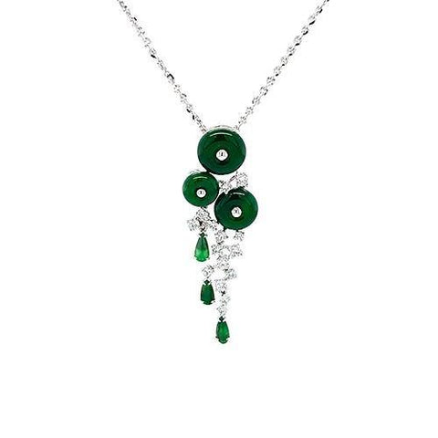 Jade Diamond Pendant and Chain  CH Collection