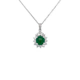 Jade Diamond Pendant and Chain  CH Collection