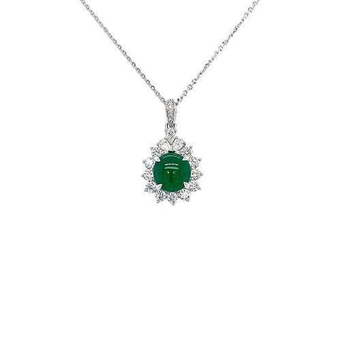 Jade Diamond Pendant and Chain  CH Collection