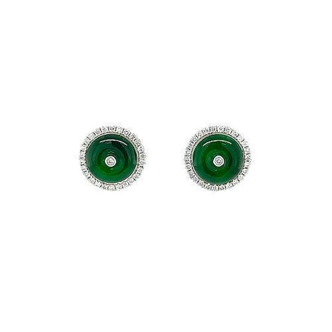Jade Disc Earrings  CH Collection