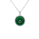 Jade Disc Pendant and Chain
