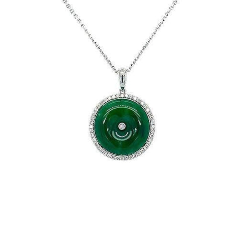 Jade Disc Pendant and Chain