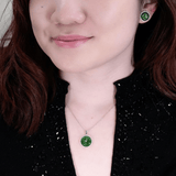 Jade Disc Pendant and Chain