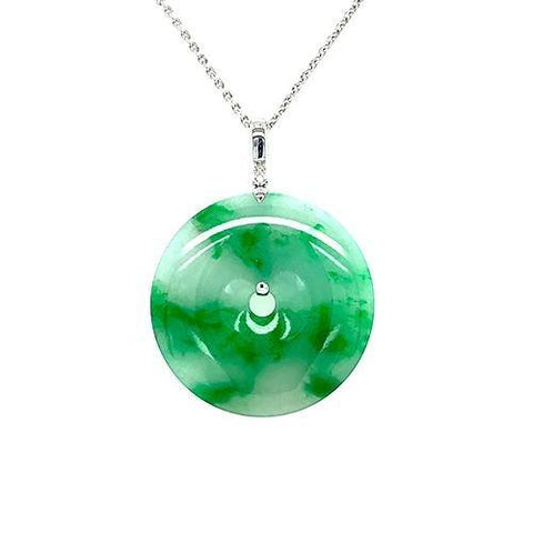 Jade Disc Pendant and Chain  CH Collection