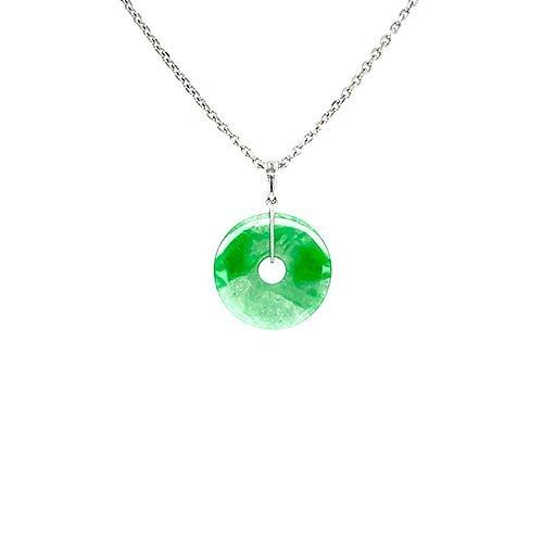 Jade Disc Pendant and Chain  CH Collection