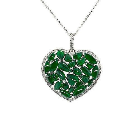 Jade Heart Pendant and Chain