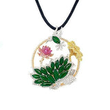 Jade Medallion Pendant and Cord Necklace  CH Collection