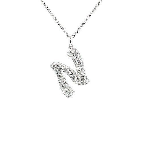 Letter "N" Diamond Necklace