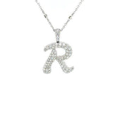 Letter "R" Diamond Necklace