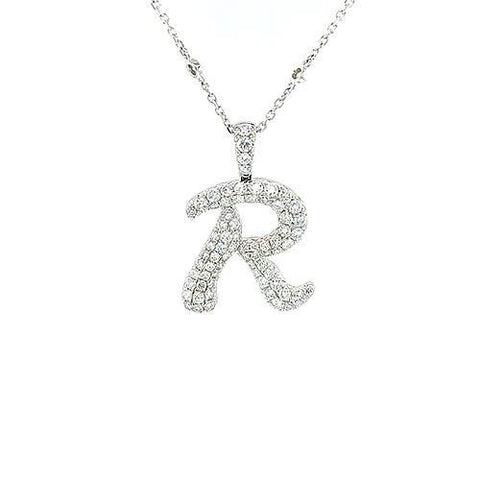 Letter "R" Diamond Necklace  CH Collection