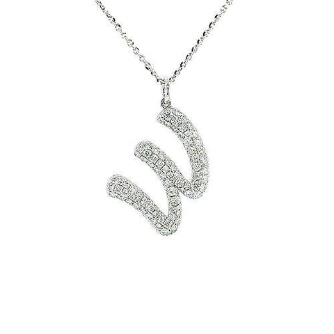 Letter "W" Diamond Necklace