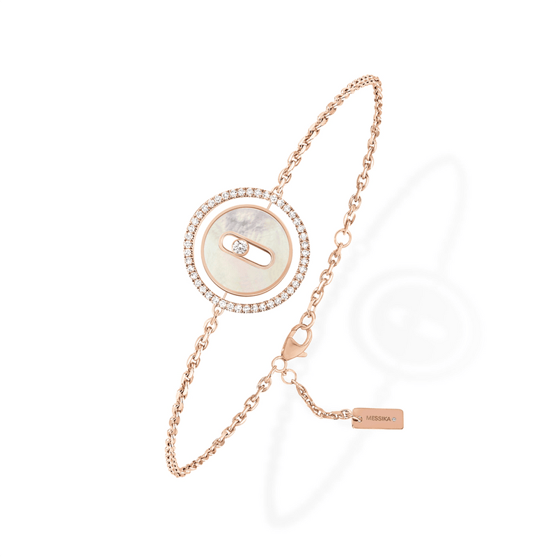 Messika Lucky Move PM White Mother of Pearl Rose Gold Diamond Bracelet - 11653-PG