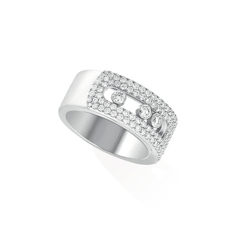 Messika Move Noa GM White Gold Pavé Diamond Ring - 10102-WG