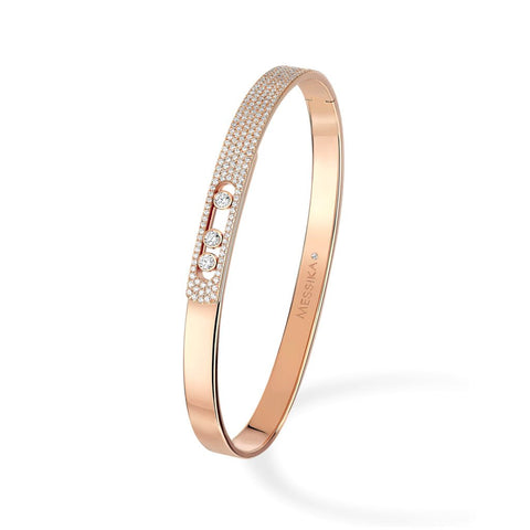 Messika Move Noa Pm Rose Gold Diamond Pavé Bangle Bracelet - 10093-PG