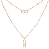 Messika Move Uno 2 Rows Pavé Rose Gold Diamond Necklace - 07174-PG