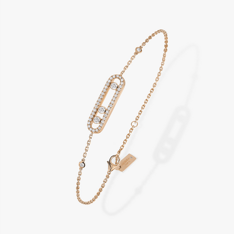 Messika Rose Gold Baby Move Diamond Pave Bracelet - 04325-PG