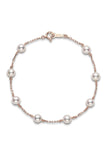Mikimoto Akoya Cultured Pearl Station Bracelet in Pink Gold