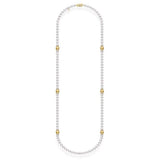 Mikimoto Fusion Akoya and Golden South Sea Cultured Pearl Strand with Diamond Rondelles