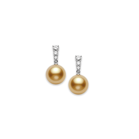 Mikimoto Golden South Sea Cultured Pearl Earrings