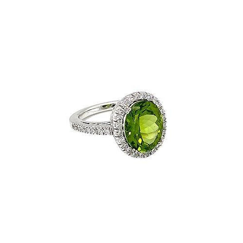 Peridot Diamond Ring