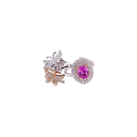 Pink Sapphire Diamond Butterfly Ring  CH Collection