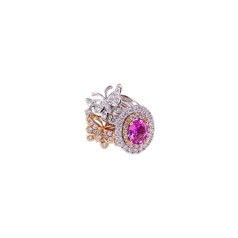 Pink Sapphire Diamond Butterfly Ring  CH Collection
