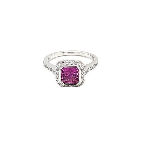Pink Sapphire Diamond Ring