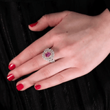 Pink Sapphire Diamond Ring