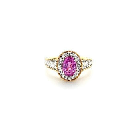 Pink Sapphire Diamond Ring