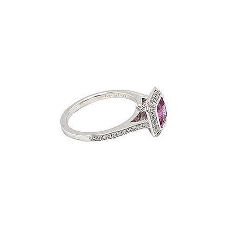 Pink Sapphire Diamond Ring