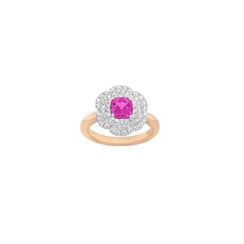 Pink Sapphire Diamond Ring