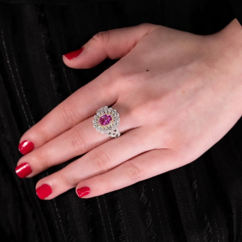 Pink Sapphire Diamond Ring  CH Collection