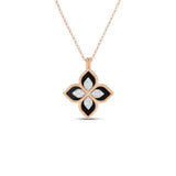 Roberto Coin Princess Flower Black Jade Necklace