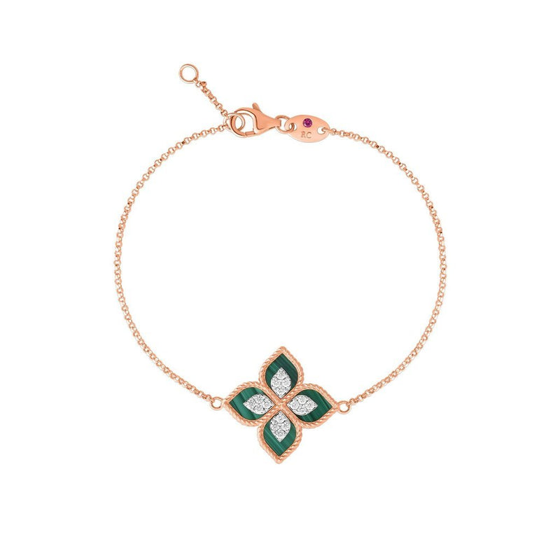 Roberto Coin Princess Flower Malachite Bracelet
