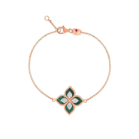 Roberto Coin Princess Flower Malachite Bracelet