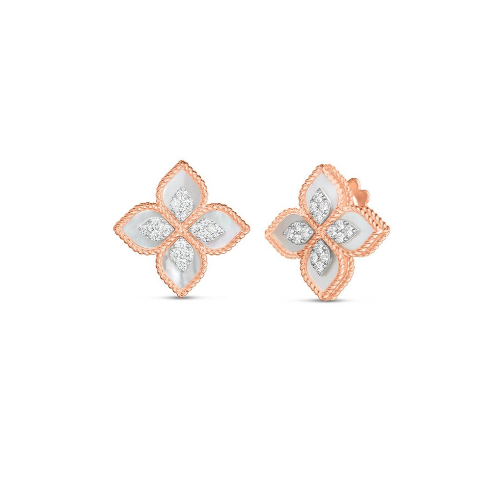 Roberto Coin Princess Flower Mother-of-Pearl Earrings  Roberto Coin
