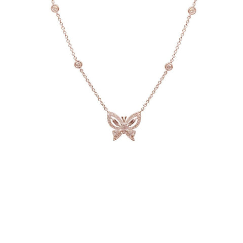 Rose Gold Diamond Necklace  CH Collection