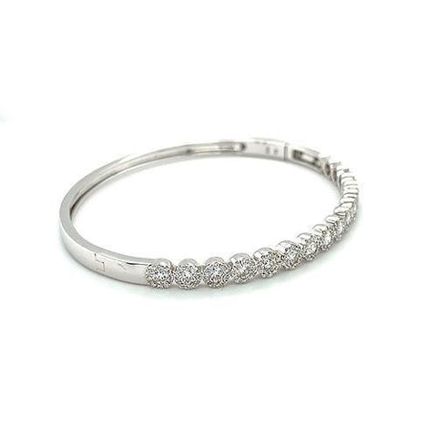 Round Diamond Halo Bangle