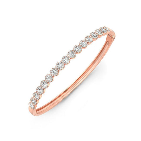 Round Diamond Halo Bangle