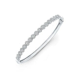 Round Diamond Halo Bangle