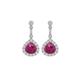 Rubellite Diamond Earrings