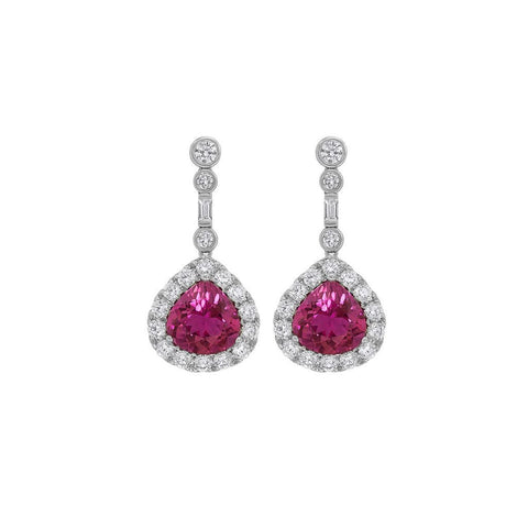 Rubellite Diamond Earrings