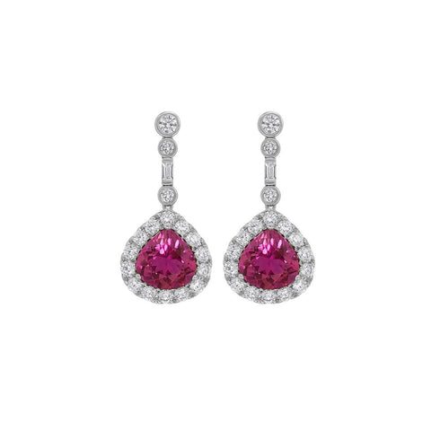 Rubellite Diamond Earrings  CH Collection