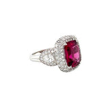 Rubellite Diamond Ring