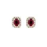 Ruby and Diamond Stud Earrings