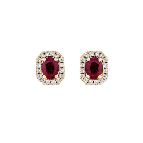 Ruby and Diamond Stud Earrings  CH Collection