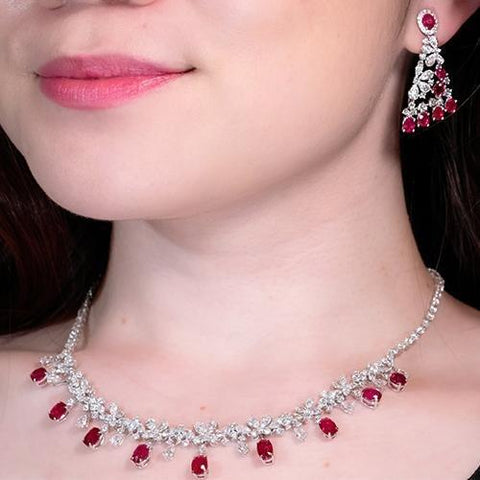 Ruby Diamond Earrings