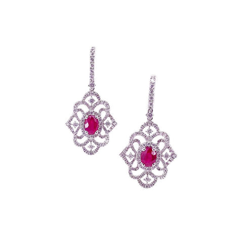 Ruby Diamond Earrings  CH Collection