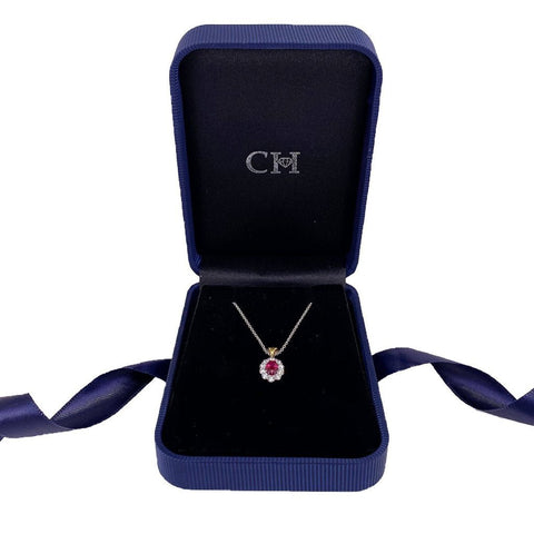 Ruby Diamond Pendant and Chain