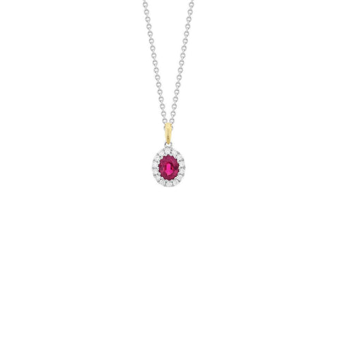 Ruby Diamond Pendant and Chain